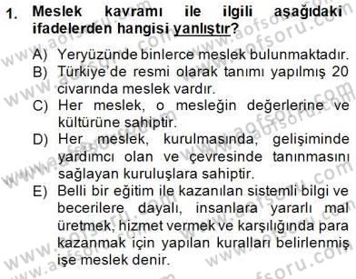 Gayrimenkul Yönetiminde Mesleki Etik Dersi 2014 - 2015 Yılı (Vize) Ara Sınav Soruları 1. Soru