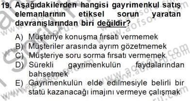 Gayrimenkul Yönetiminde Mesleki Etik Dersi 2014 - 2015 Yılı (Vize) Ara Sınav Soruları 19. Soru