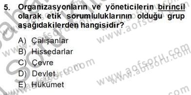Gayrimenkul Yönetiminde Mesleki Etik Dersi 2014 - 2015 Yılı (Vize) Ara Sınav Soruları 5. Soru