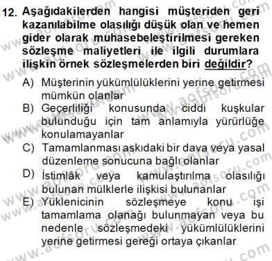 Gayrimenkul Yönetiminde Mesleki Etik Dersi 2014 - 2015 Yılı (Final) Dönem Sonu Sınav Soruları 12. Soru
