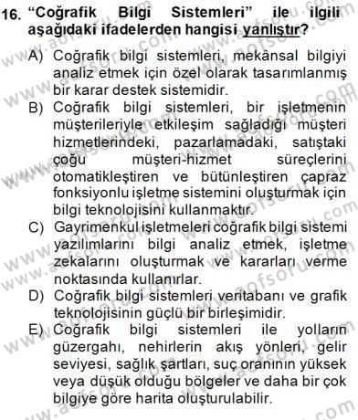 Gayrimenkul Yönetiminde Mesleki Etik Dersi 2014 - 2015 Yılı (Final) Dönem Sonu Sınav Soruları 16. Soru
