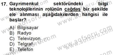 Gayrimenkul Yönetiminde Mesleki Etik Dersi 2014 - 2015 Yılı (Final) Dönem Sonu Sınav Soruları 17. Soru