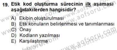 Gayrimenkul Yönetiminde Mesleki Etik Dersi 2014 - 2015 Yılı (Final) Dönem Sonu Sınav Soruları 19. Soru