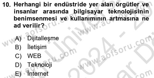 Emlak Pazarlaması Dersi 2024 - 2025 Yılı (Vize) Ara Sınav Soruları 10. Soru