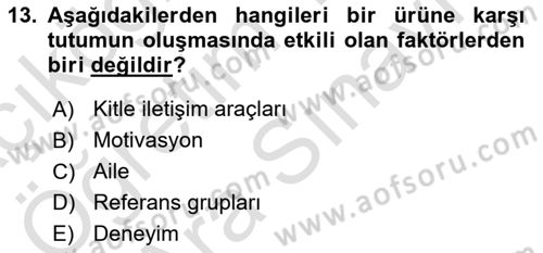 Emlak Pazarlaması Dersi 2024 - 2025 Yılı (Vize) Ara Sınav Soruları 13. Soru