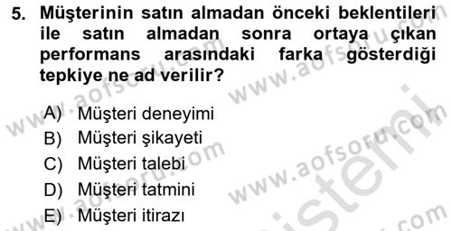 Emlak Pazarlaması Dersi 2024 - 2025 Yılı (Vize) Ara Sınav Soruları 5. Soru
