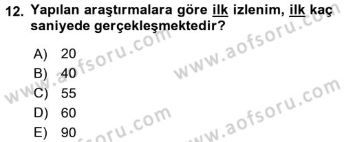 Emlak Pazarlaması Dersi 2024 - 2025 Yılı (Final) Dönem Sonu Sınav Soruları 12. Soru