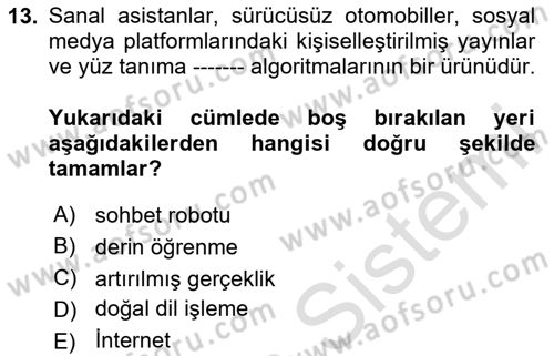 Emlak Pazarlaması Dersi 2024 - 2025 Yılı (Final) Dönem Sonu Sınav Soruları 13. Soru