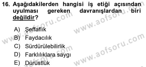 Emlak Pazarlaması Dersi 2024 - 2025 Yılı (Final) Dönem Sonu Sınav Soruları 16. Soru