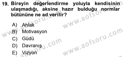 Emlak Pazarlaması Dersi 2024 - 2025 Yılı (Final) Dönem Sonu Sınav Soruları 19. Soru