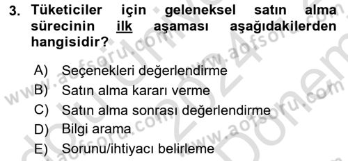 Emlak Pazarlaması Dersi 2024 - 2025 Yılı (Final) Dönem Sonu Sınav Soruları 3. Soru