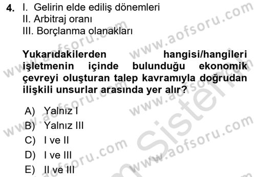 Emlak Pazarlaması Dersi 2024 - 2025 Yılı Yaz Okulu Sınav Soruları 4. Soru