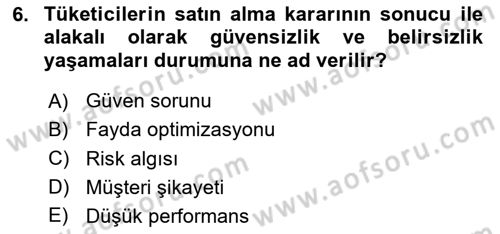 Emlak Pazarlaması Dersi 2024 - 2025 Yılı Yaz Okulu Sınav Soruları 6. Soru
