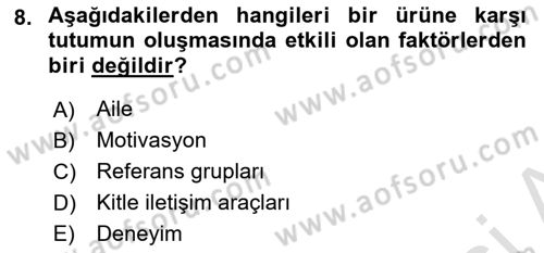 Emlak Pazarlaması Dersi 2024 - 2025 Yılı Yaz Okulu Sınav Soruları 8. Soru