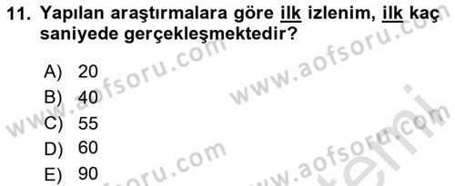 Emlak Pazarlaması Dersi 2025 - 2026 Yılı (Final) Dönem Sonu Sınav Soruları 11. Soru