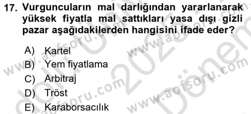 Emlak Pazarlaması Dersi 2025 - 2026 Yılı (Final) Dönem Sonu Sınav Soruları 17. Soru