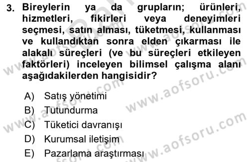 Emlak Pazarlaması Dersi 2025 - 2026 Yılı (Final) Dönem Sonu Sınav Soruları 3. Soru