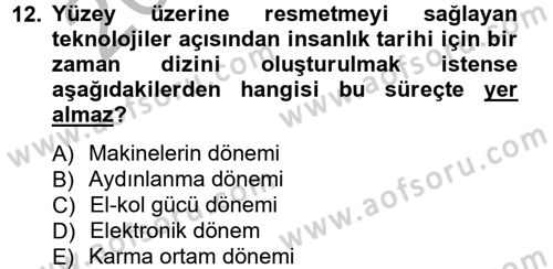 Görsel Estetik Dersi 2012 - 2013 Yılı (Vize) Ara Sınav Soruları 12. Soru