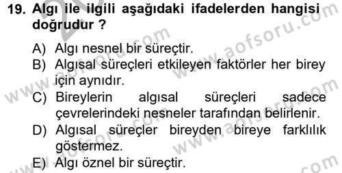 Görsel Estetik Dersi 2012 - 2013 Yılı (Vize) Ara Sınav Soruları 19. Soru