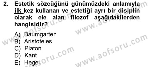 Görsel Estetik Dersi 2012 - 2013 Yılı (Vize) Ara Sınav Soruları 2. Soru