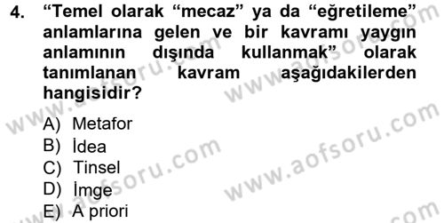 Görsel Estetik Dersi 2012 - 2013 Yılı (Final) Dönem Sonu Sınav Soruları 4. Soru