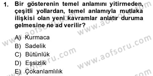 Görsel Estetik Dersi 2013 - 2014 Yılı (Vize) Ara Sınav Soruları 1. Soru