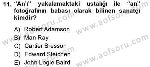 Görsel Estetik Dersi 2013 - 2014 Yılı (Vize) Ara Sınav Soruları 11. Soru