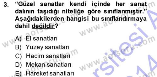 Görsel Estetik Dersi 2013 - 2014 Yılı (Vize) Ara Sınav Soruları 3. Soru