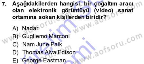 Görsel Estetik Dersi 2013 - 2014 Yılı (Vize) Ara Sınav Soruları 7. Soru