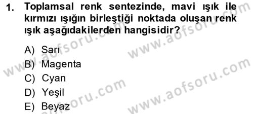 Görsel Estetik Dersi 2013 - 2014 Yılı (Final) Dönem Sonu Sınav Soruları 1. Soru