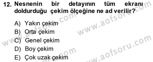 Görsel Estetik Dersi 2013 - 2014 Yılı (Final) Dönem Sonu Sınav Soruları 12. Soru