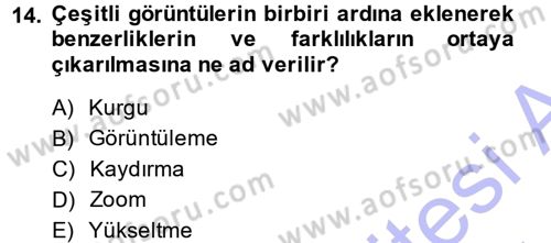 Görsel Estetik Dersi 2013 - 2014 Yılı (Final) Dönem Sonu Sınav Soruları 14. Soru