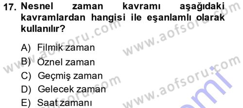 Görsel Estetik Dersi 2013 - 2014 Yılı (Final) Dönem Sonu Sınav Soruları 17. Soru