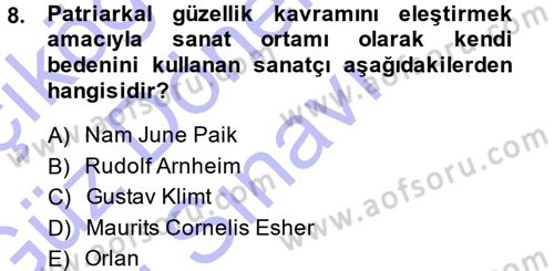 Görsel Estetik Dersi 2013 - 2014 Yılı (Final) Dönem Sonu Sınav Soruları 8. Soru