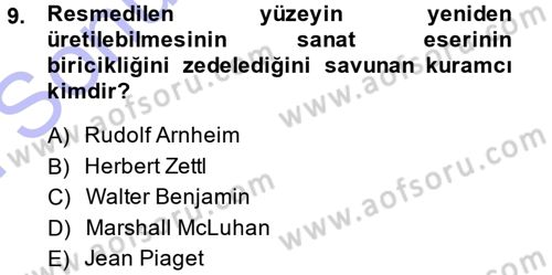 Görsel Estetik Dersi 2013 - 2014 Yılı (Final) Dönem Sonu Sınav Soruları 9. Soru