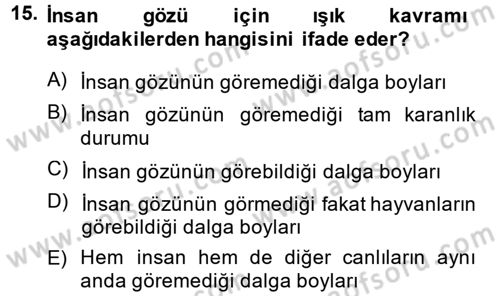 Görsel Estetik Dersi 2014 - 2015 Yılı (Vize) Ara Sınav Soruları 15. Soru