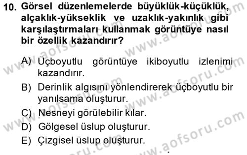 Görsel Estetik Dersi 2014 - 2015 Yılı (Final) Dönem Sonu Sınav Soruları 10. Soru