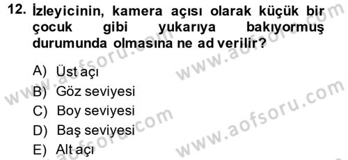 Görsel Estetik Dersi 2014 - 2015 Yılı (Final) Dönem Sonu Sınav Soruları 12. Soru
