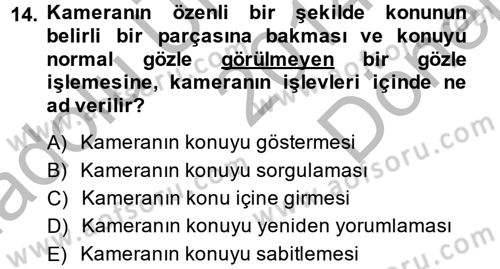 Görsel Estetik Dersi 2014 - 2015 Yılı (Final) Dönem Sonu Sınav Soruları 14. Soru