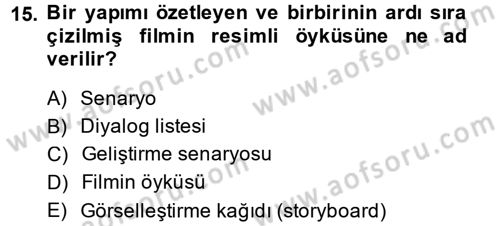 Görsel Estetik Dersi 2014 - 2015 Yılı (Final) Dönem Sonu Sınav Soruları 15. Soru