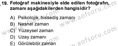 Görsel Estetik Dersi 2014 - 2015 Yılı (Final) Dönem Sonu Sınav Soruları 19. Soru