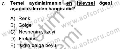 Görsel Estetik Dersi 2014 - 2015 Yılı (Final) Dönem Sonu Sınav Soruları 7. Soru