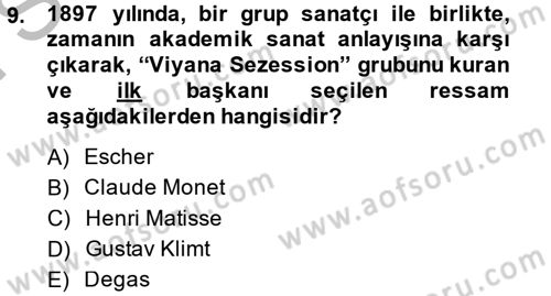 Görsel Estetik Dersi 2014 - 2015 Yılı (Final) Dönem Sonu Sınav Soruları 9. Soru