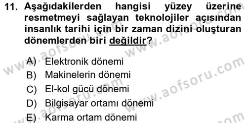 Görsel Estetik Dersi 2015 - 2016 Yılı (Vize) Ara Sınav Soruları 11. Soru