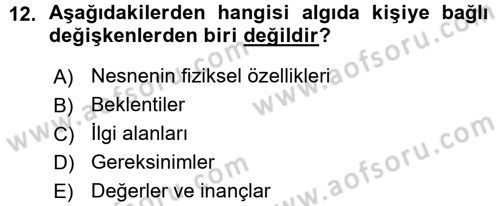 Görsel Estetik Dersi 2015 - 2016 Yılı (Vize) Ara Sınav Soruları 12. Soru
