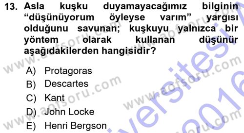 Görsel Estetik Dersi 2015 - 2016 Yılı (Vize) Ara Sınav Soruları 13. Soru