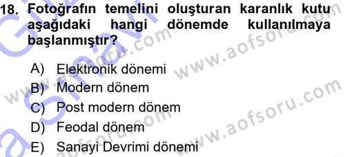 Görsel Estetik Dersi 2015 - 2016 Yılı (Vize) Ara Sınav Soruları 18. Soru