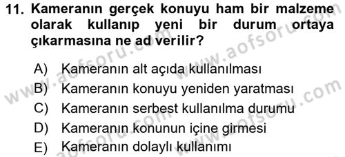 Görsel Estetik Dersi 2015 - 2016 Yılı (Final) Dönem Sonu Sınav Soruları 11. Soru