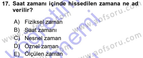 Görsel Estetik Dersi 2015 - 2016 Yılı (Final) Dönem Sonu Sınav Soruları 17. Soru