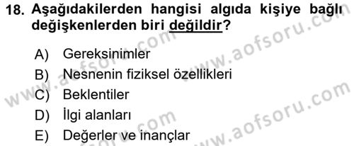 Görsel Estetik Dersi 2016 - 2017 Yılı (Vize) Ara Sınav Soruları 18. Soru